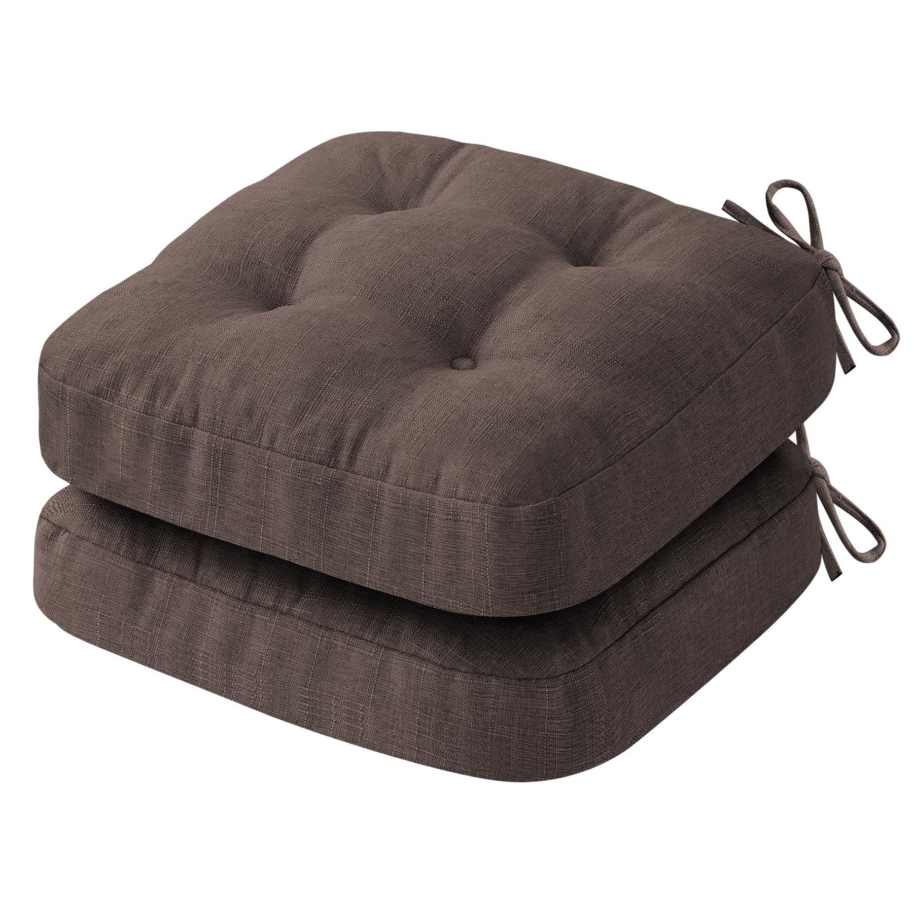 Chair Cushions, Memory Foam Dining Chair Cushions, Tufted Indoor Chair Pads, Set of 4, 16.5' x 16.5' x 3.5', Beige — view 7