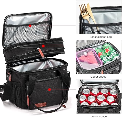 Miniatura 2 de MOV COMPRA Movcompra Bolsa de almuerzo con aislamiento expandible, bolsas de almuerzo grandes para mujeres y hombres, bolsa de almuerzo reutilizable