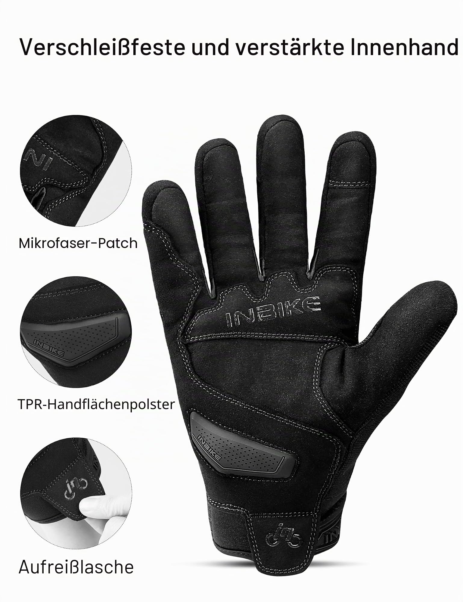 INBIKE Winter Motorradhandschuhe Wasserdicht Warm Winddicht mit Harter Schutz Motocross Motorrad Handschuhe Herren Damen IM902W