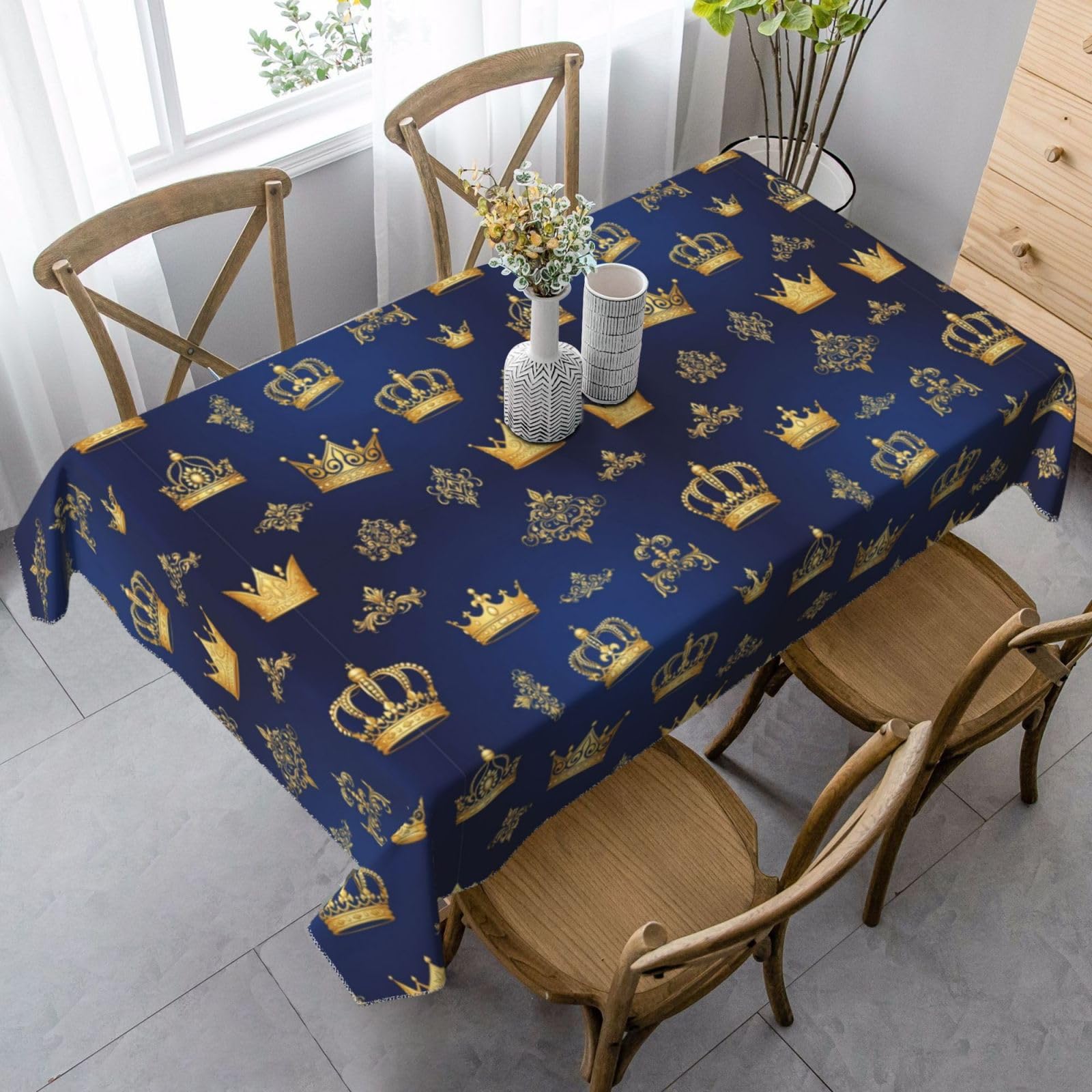 Nappes Couronne Royale de prestige nappe rectangulaire décoration table or et violet 137X183