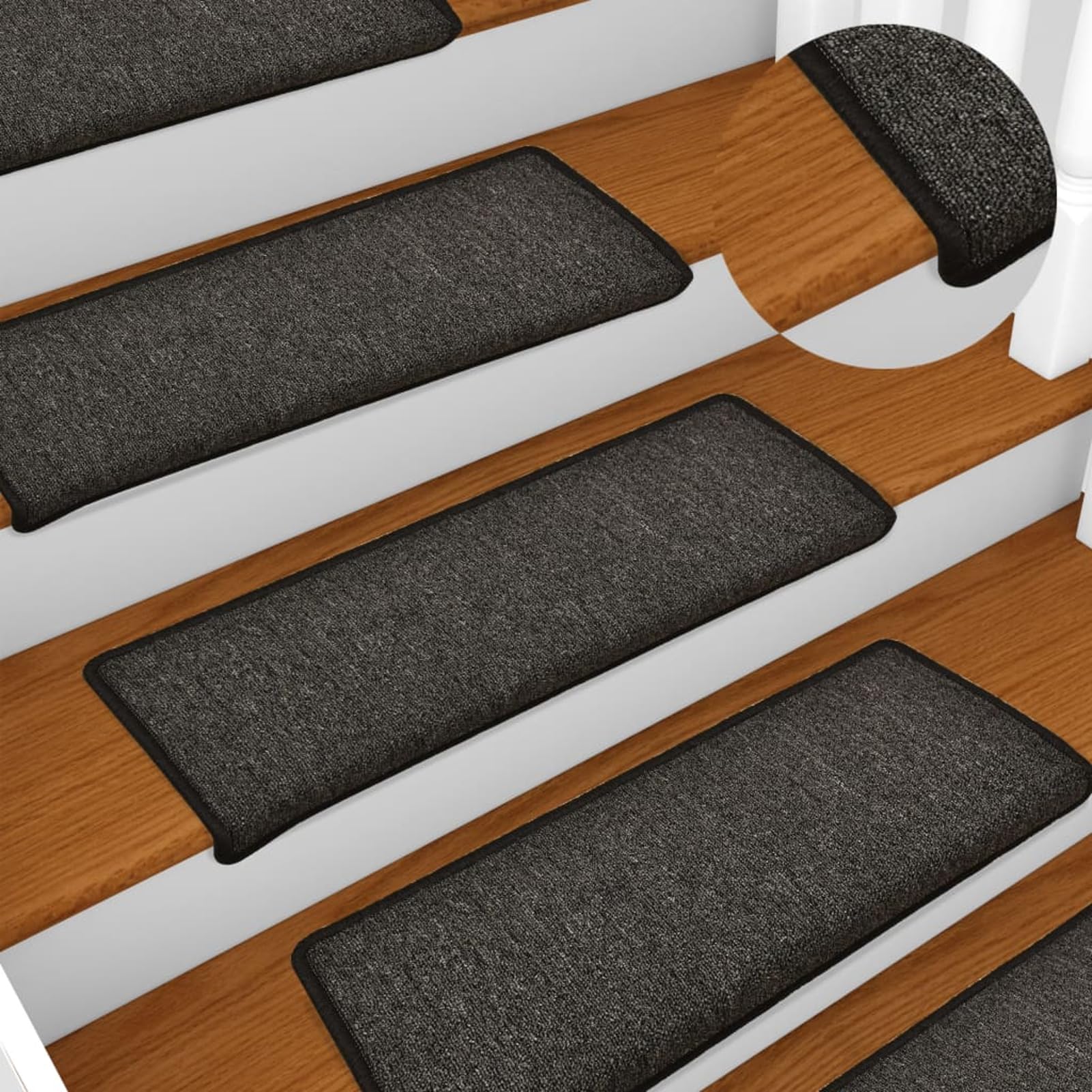 Alfombra para peldaños antideslizante: pack de 15 alfombrillas protectoras para escaleras de madera