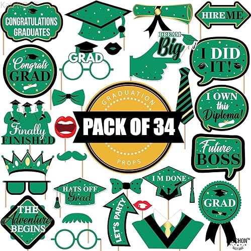 Miniatura 2 de KatchOn, Accesorios para cabina de fotos de graduación 2023  Xtralarge, paquete de 35  Accesorios de fotos de graduación universitaria púrpura y