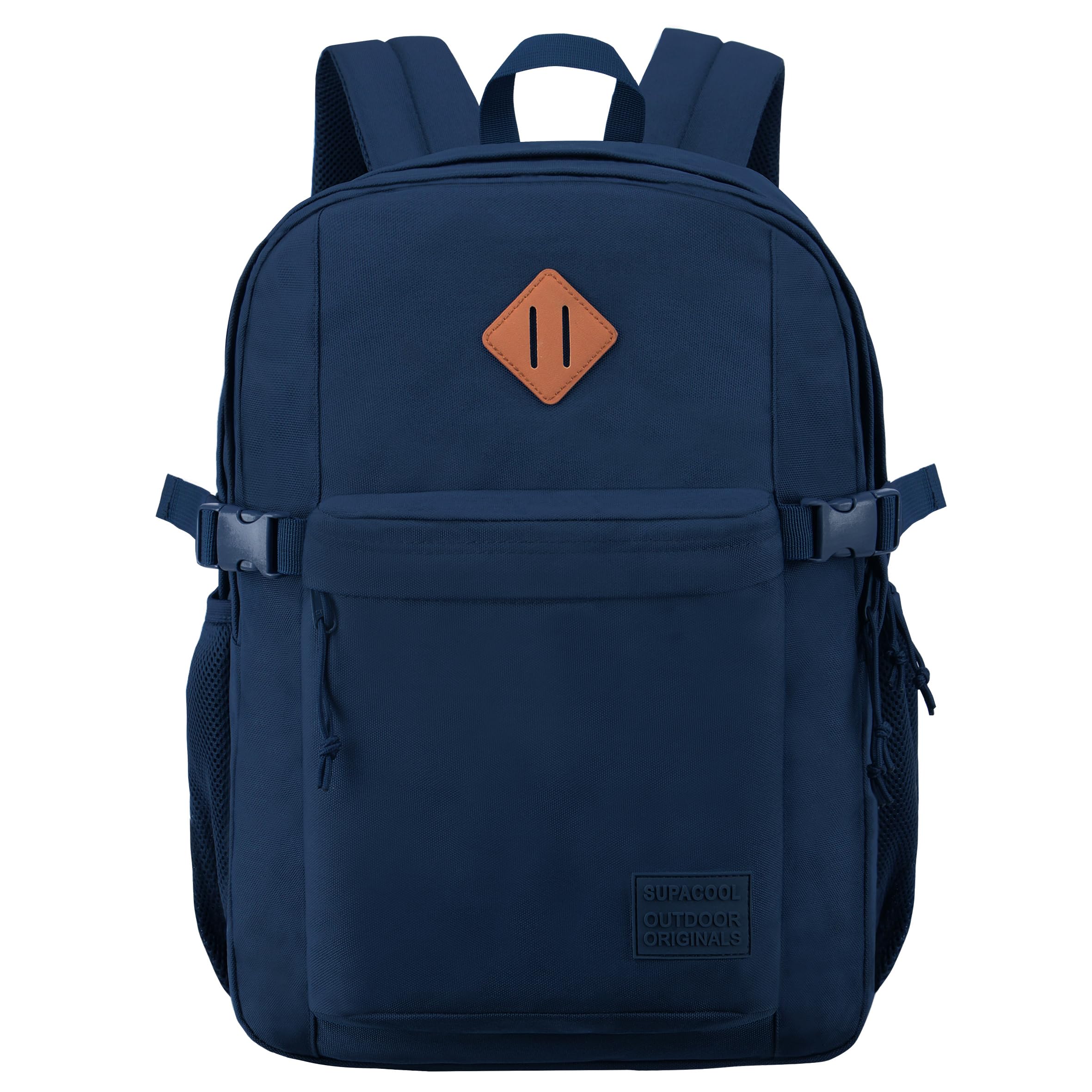 SUPACOOL Casual Backpack For School, Classical Travel Backpack for Men and Women, Bookbag for Boys, Girls and Kids, Laptop Compartment(Blue)