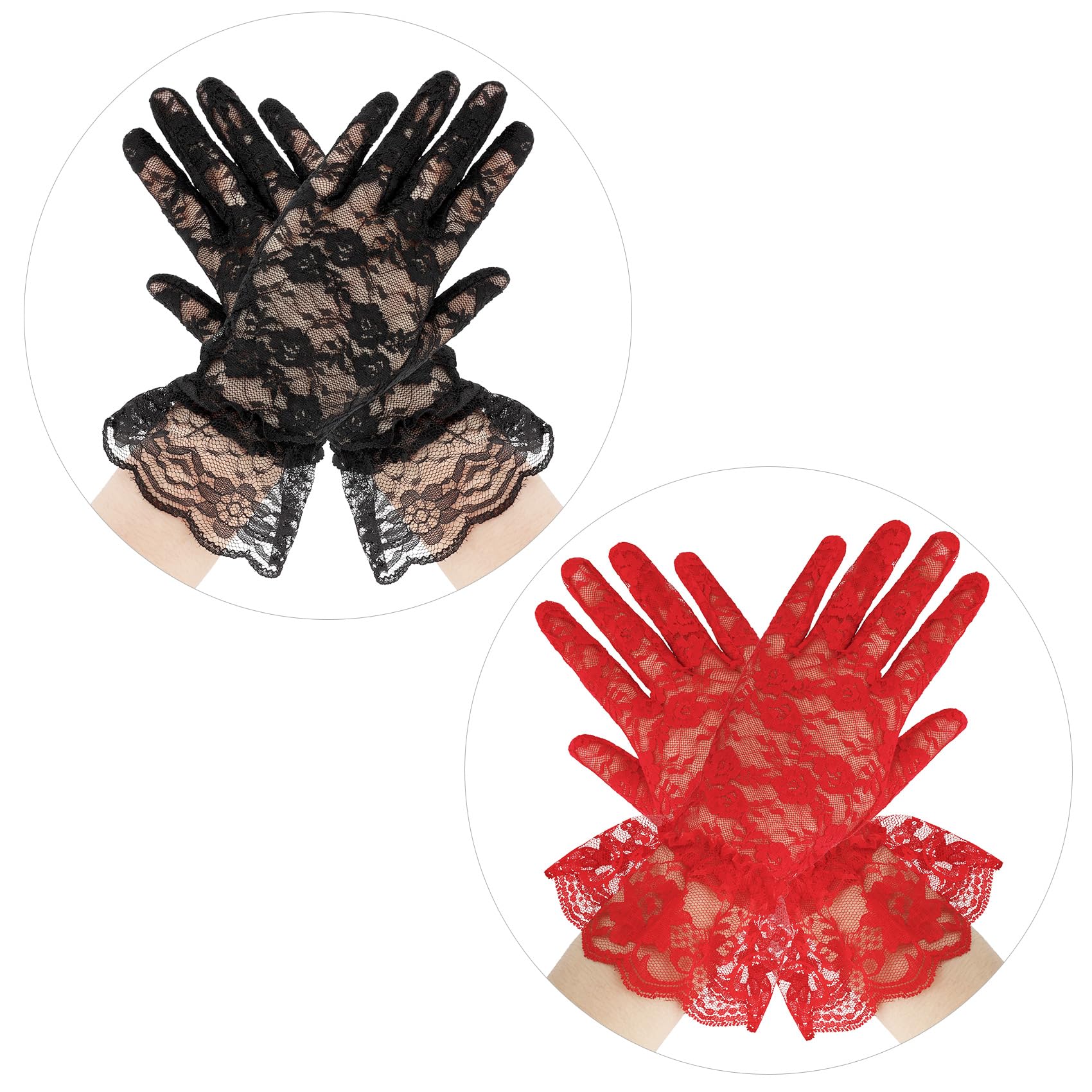 Lace Gloves Women Halloween Gloves Formal Glove for Evening Wedding Opera