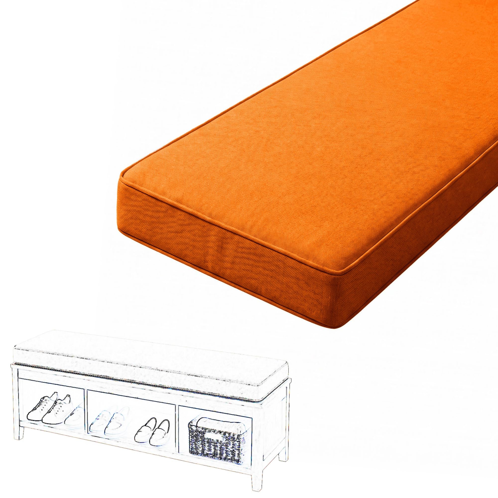 Bench Cushion Outdoor/Indoor Furniture 48/36/60/40 inch Shoe Seat Cushion