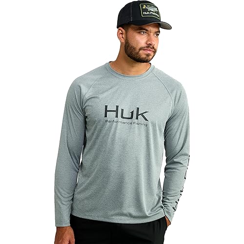 HUK Mens Pursuit Vented Long Sleeve Shirt, +30 UPF Fishing Shirt