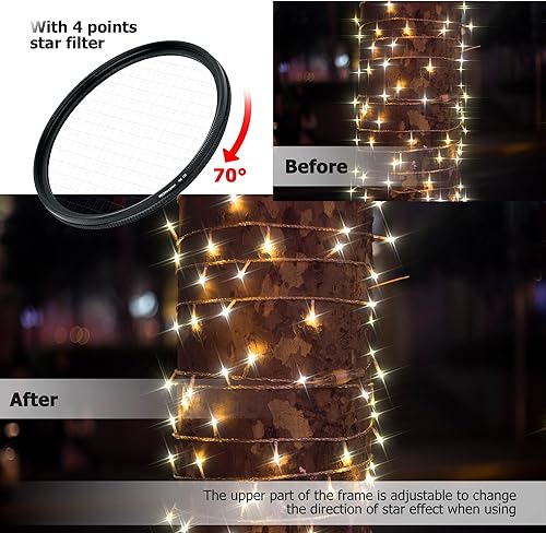 Miniatura 3 de PROfezzion Filtro de estrella de 1.594in (4 puntos) ajustable Starburst filtro para Sony A6000 A6100 A6300 con E PZ 0.630-1.969inFE 1.102-2.362in,