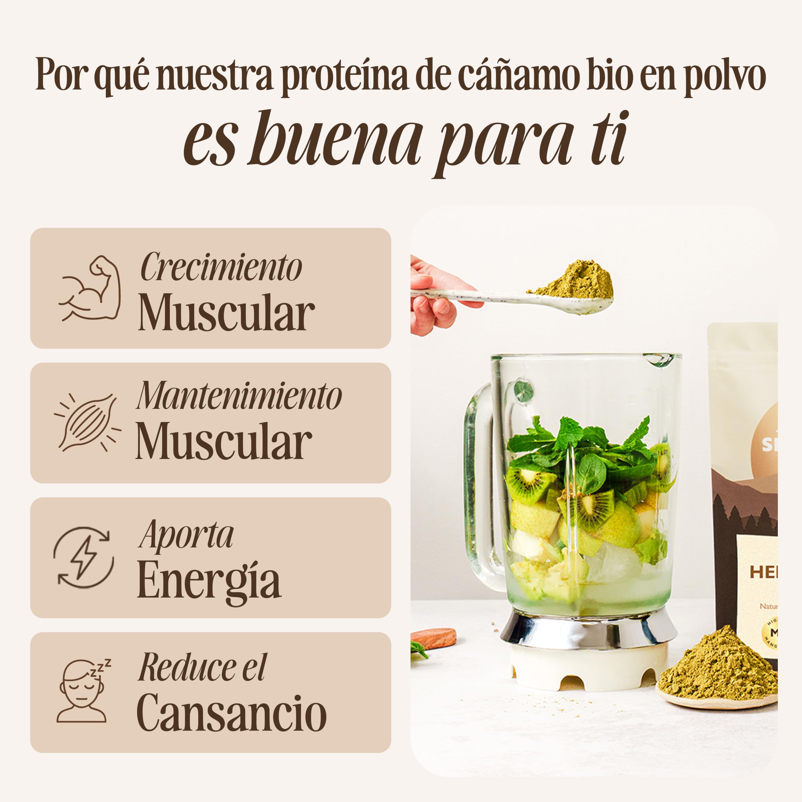 Sevenhills Wholefoods Proteína De Cáñamo Cruda En Polvo Orgánico 3kg