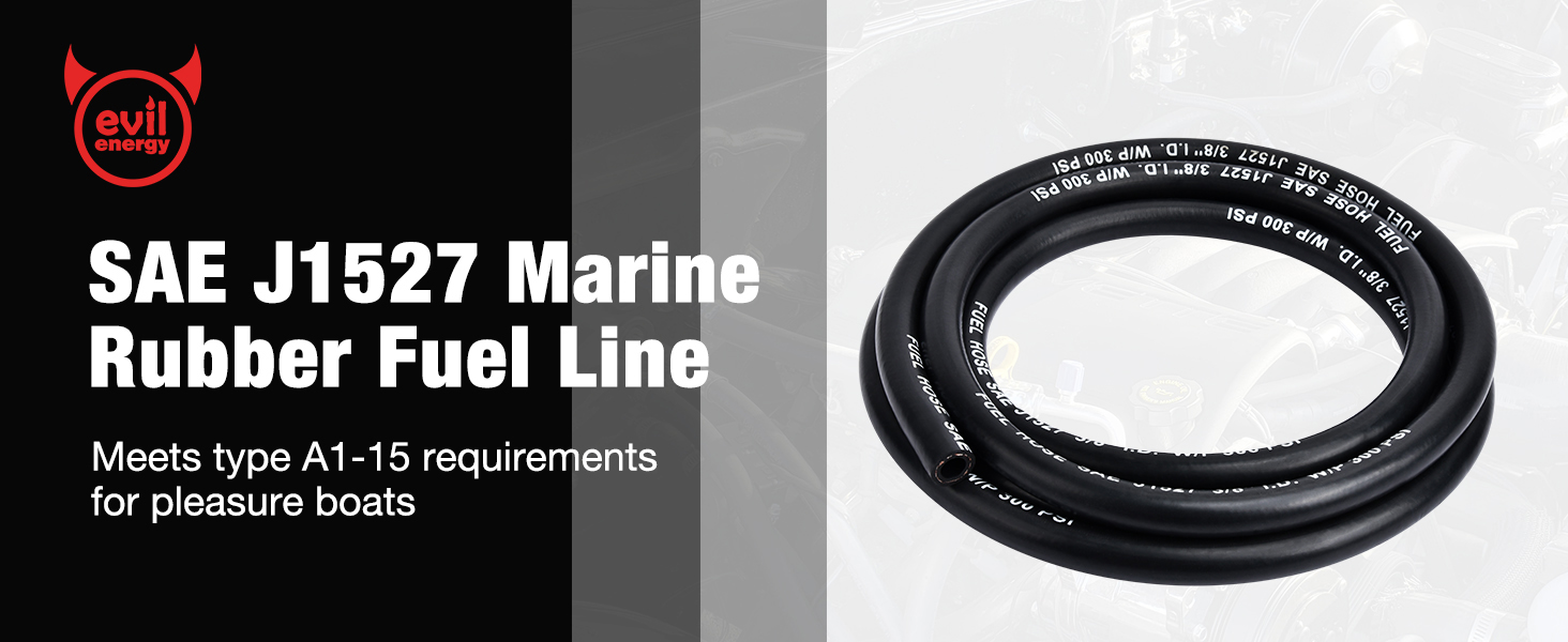 : EVIL ENERGY 1⁄4 Marine Fuel Line Hose Type A1-15 : EVIL ENERGY 1⁄4 Marine Fuel Line Hose Type A1-15