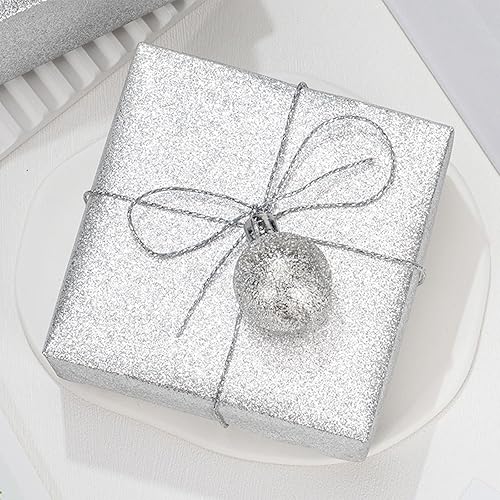 Miniatura 10 de Homeral Mini rollo de papel de regalo, 46.8 pies cuadrados (17 pulgadas x 32.8 pies), color sólido con brillo rojo brillante para Navidad,