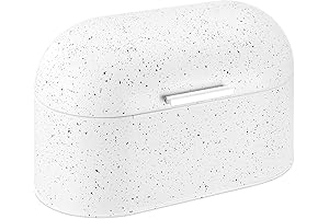 White Metal Bread Box - Keep Countertop Clean with White Bread Storage Box