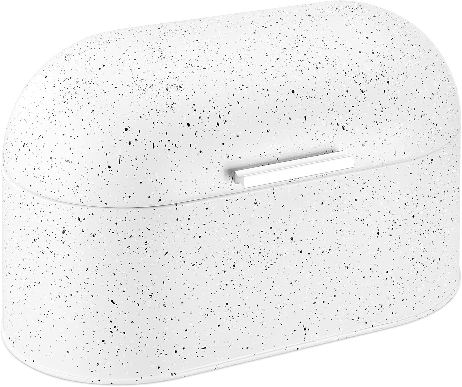 Navaris White Metal Bread Box Tin with Lid for Kitchen Counter Top