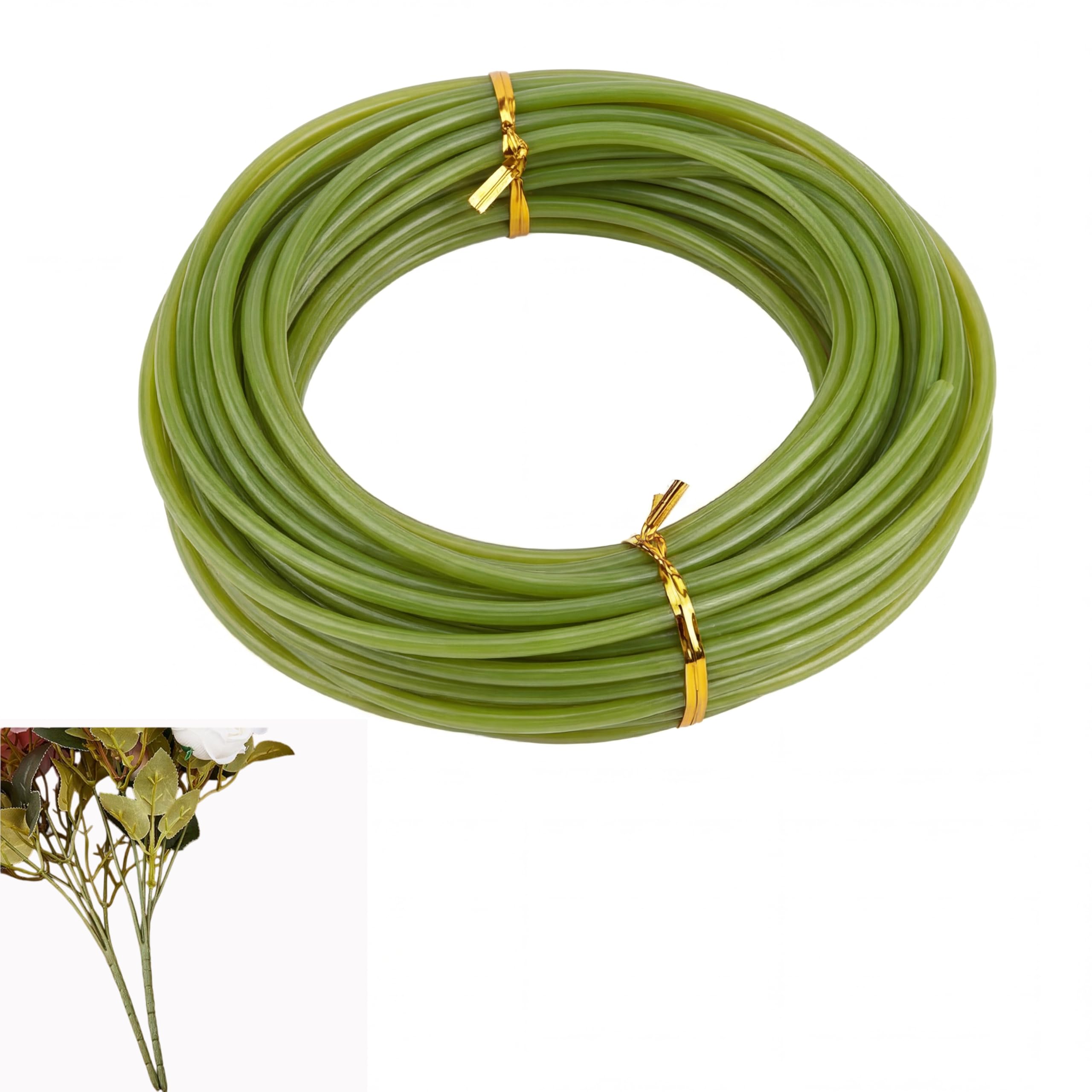 Photo 1 of Chistylr Plastic Flower Stems Tubing, 32.8ft Green Roll Flexible Pipe for Giant Flowers, Plastic Tubes for Flower Stems, 4mm Inner Diameter, Perfect for Artificial Floral DIY & Bouquet Making