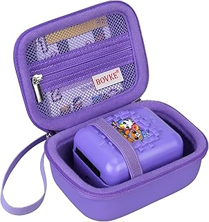 BOVKE Carrying Case for Bitzee Interactive Toy Digital Pet and Case, Hard Travel Storage Holder Fits Bitzee Virtual Electronic Pets Kids Toys, Extra Space for Manual, Batteries, Purple+Purple