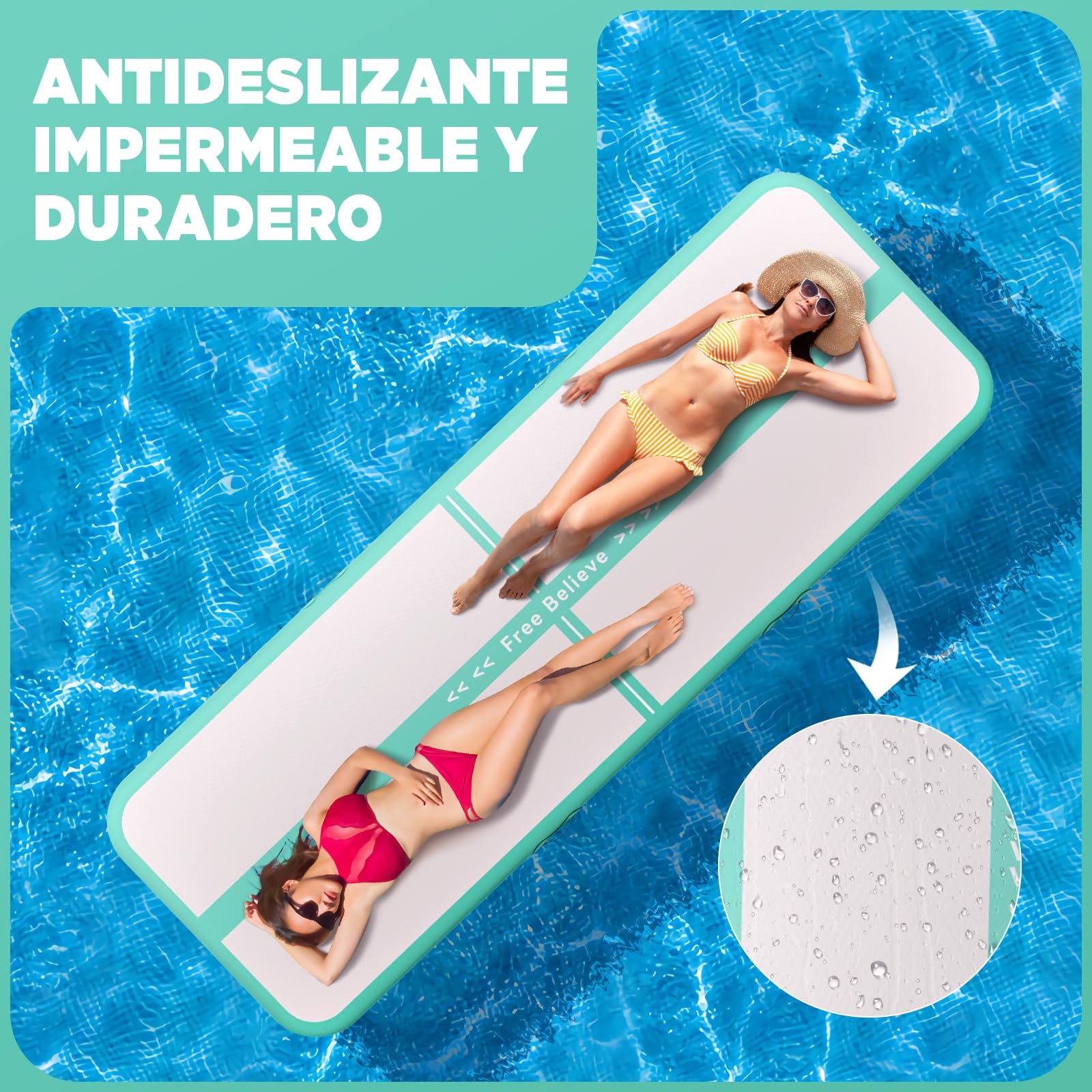 Colchoneta Gimnasia 2/3/4/5/6m Espesor 10/15cm con Bomba de Aire 600W,Tapiz Gimnasia Ritmica,Colchon Inflable,Tumbling Mat para Gimnasia, Exterior, Fitness, Yoga,Deporte