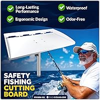 Vista 6 de Five Oceans FO3936-M2 Tabla de cortar para barco, mesa de cebo de línea premium, paquete de 2, soporte para caña, con ranura para cuchillo