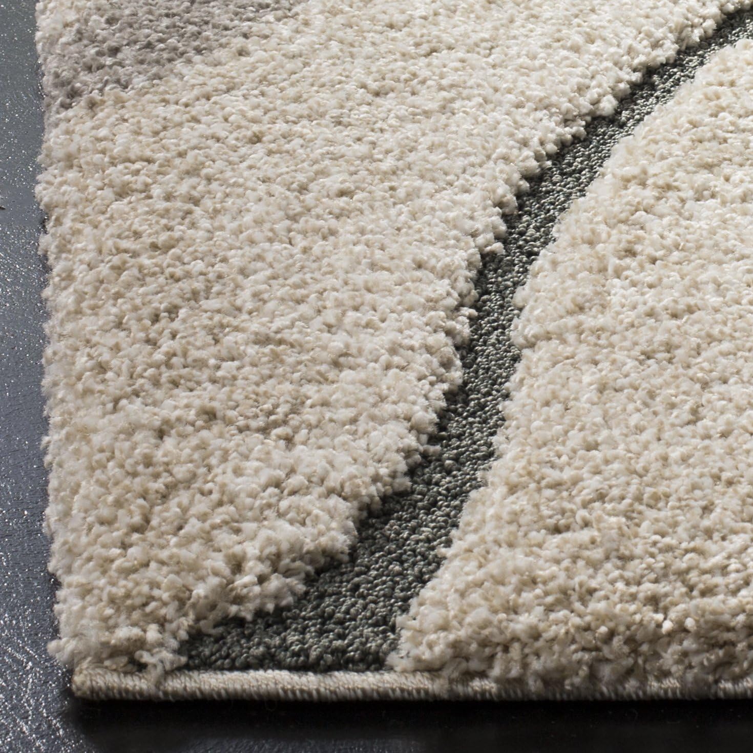 SAFAVIEH Florida Shag Collection Runner Rug - 2'3" x 7', Cream & Light Blue, Non-Shedding & Easy Care, 1.2-inch Thick Ideal for High Traffic Areas in Living Room, Bedroom (SG472-1160)