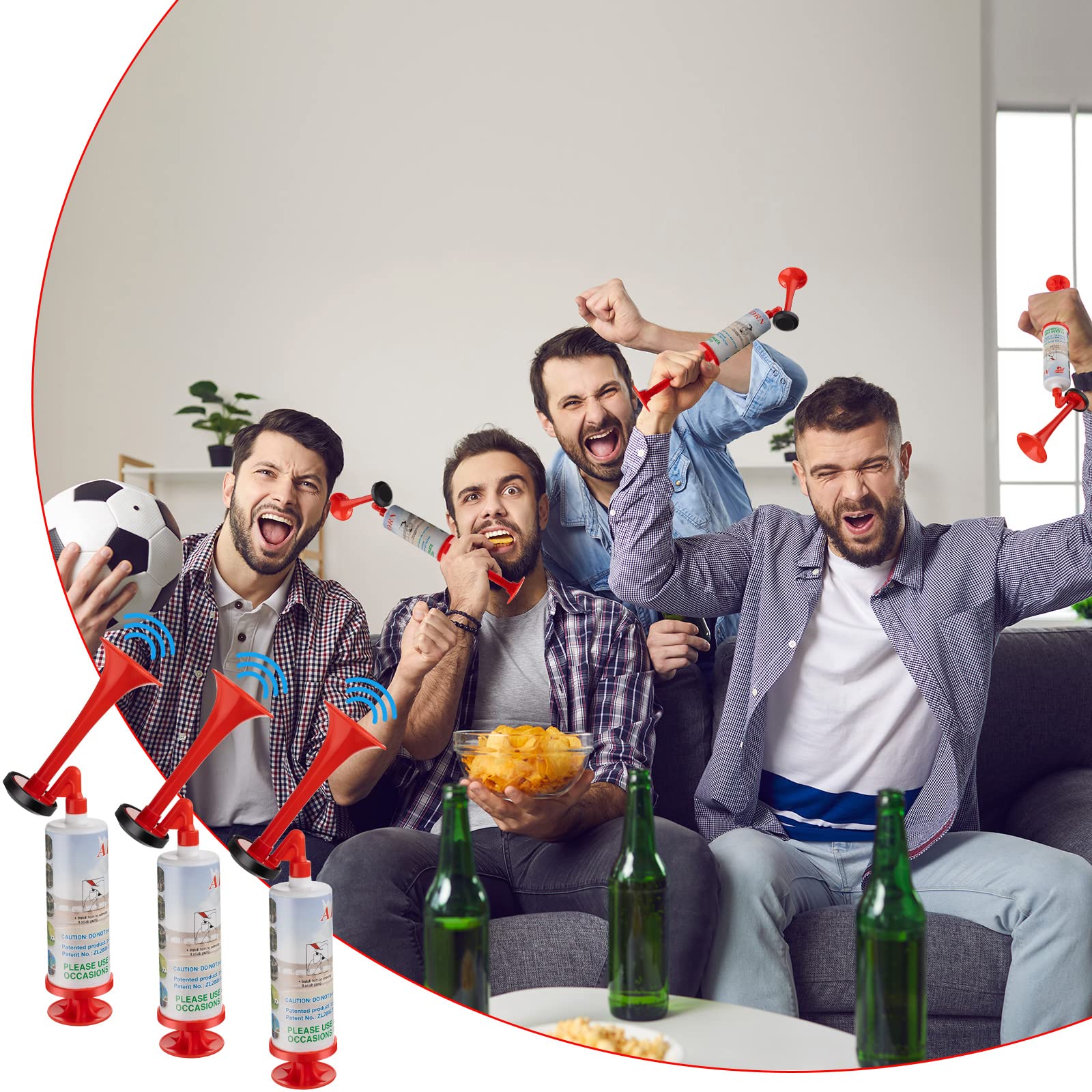 Deekin 10 Pcs Mini Horn Hand Pump Handheld Horns Loud Noisemakers Plastic Party Horns Noise Maker for Sporting Events, Celebrations, Contest, Boating, Camping, Birthday Party Favors