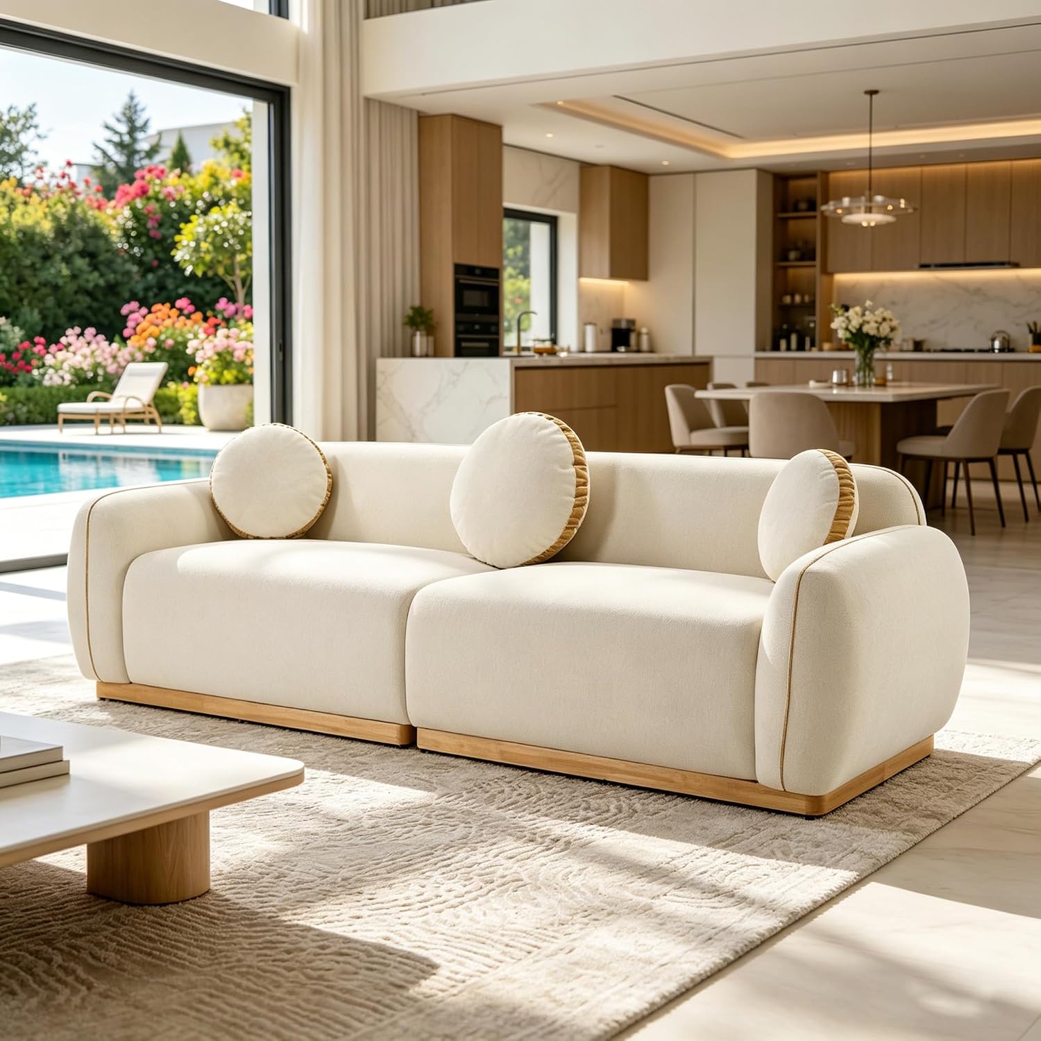 LETBASK 91-Inch Large Chenille Sofa - Image 1