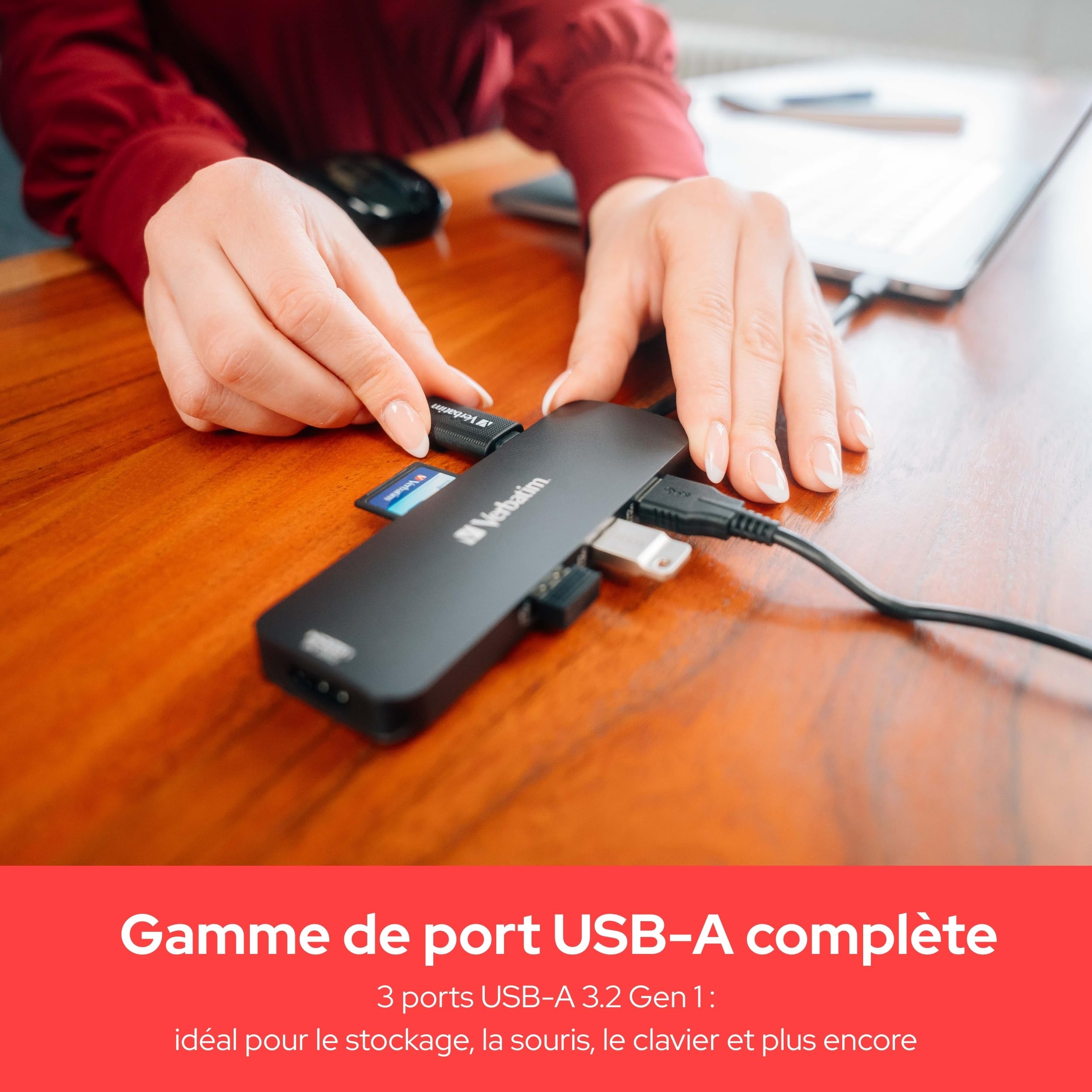 Verbatim Hub 8-en-1 USB-C, Adaptateur multiports USB-C vers HDMI, USB-A et USB-C PD, Lecteur de Cartes SD et microSD Compatible avec Mac, MacBook Pro/Air, iPad Pro, ThinkPad, PC sous Windows