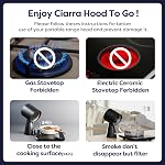 CIARRA Desktop Range Hood, Mini Cooker Hood with 2 Speed Exhaust Fan, Detachable Aluminum Filter, Large Oil Collection Cup, Portable Extractor Hood for Indoor BBQ, Hot Pot, Fondue, CBPHB01