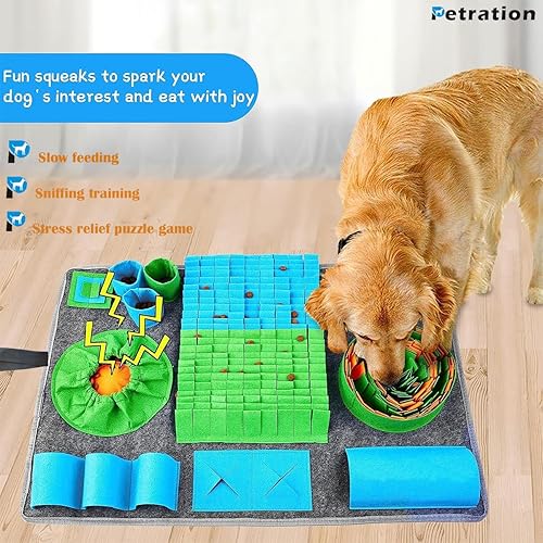 Miniatura 3 de Alfombrilla de olfateo para perros juguetes interactivos de rompecabezas de alimentación con 10 elementos de entrenamiento y 3 niveles de