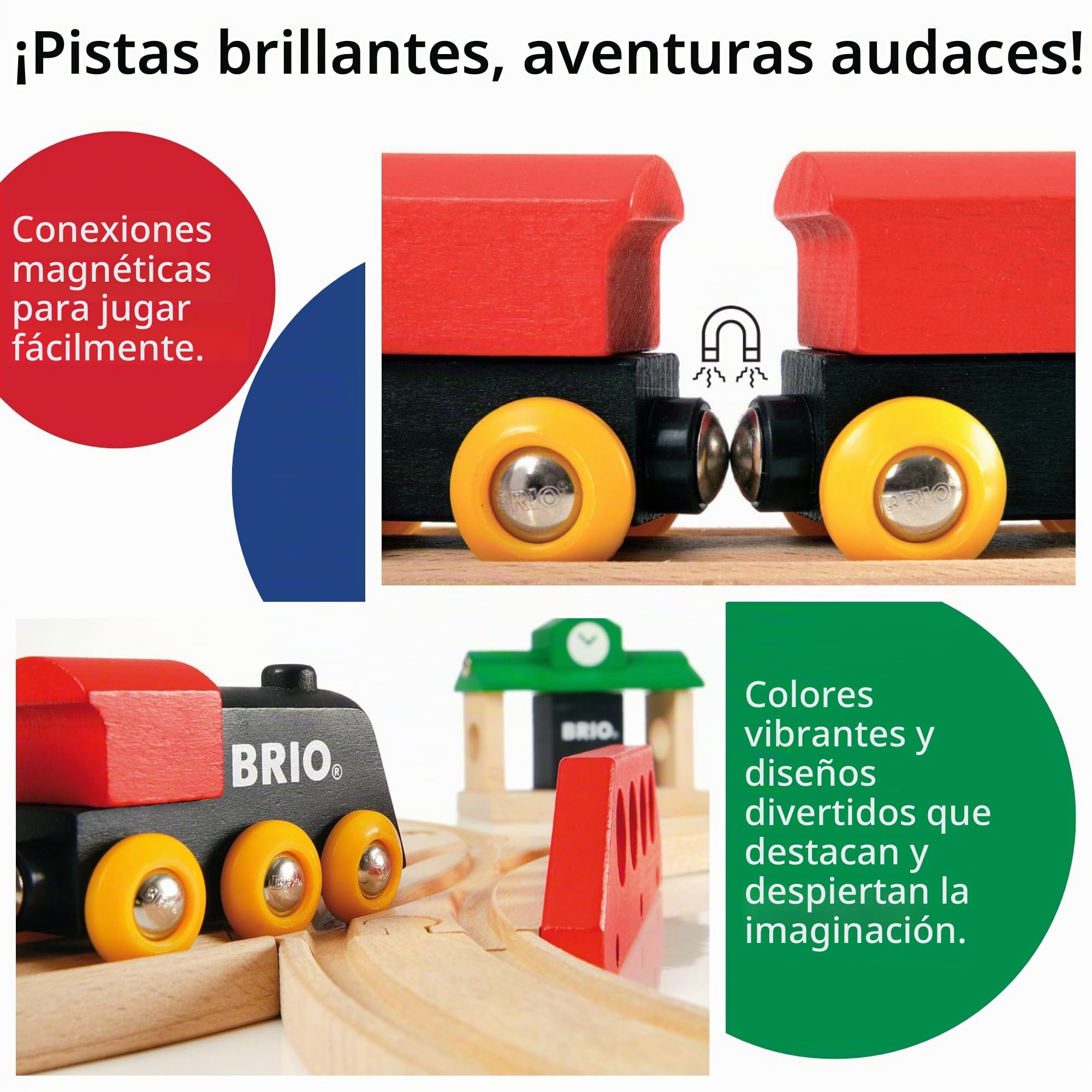 BRIO - Set Circuito de Tren clásico en Forma de 8 (33028) | Circuito de tren de madera clásico en forma, para niños a partir de 24 meses, como juguete de madera, en una sesión de juego.