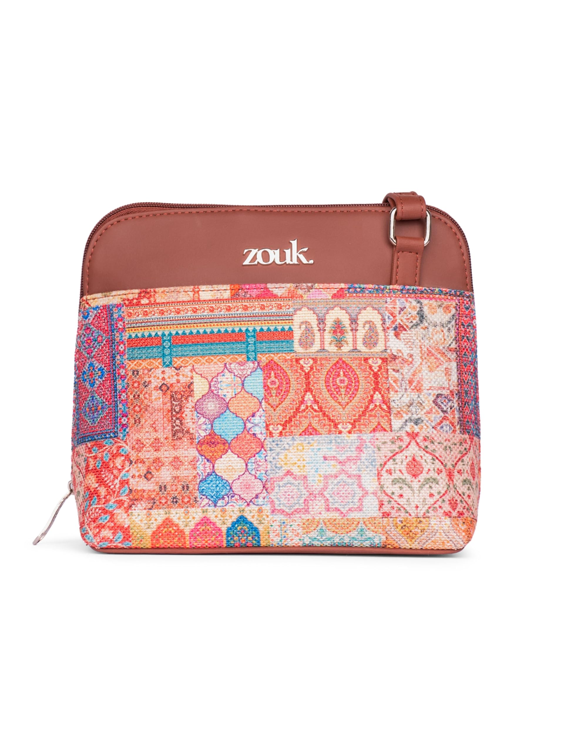 ZOUKPrinted Vegan Leather Out Of Office Sling Bag With Adjustable Strap For Women's Girls