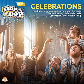 SOL 48pk Bulk Stop 'n' Pop Microwave Popcorn, Salted Flavoured Pop Corn Kernels, Easy To Prepare, Ideal For Sharing Fun Moments At Home & Family Movie Nights (16 Boxes With 3 Bags