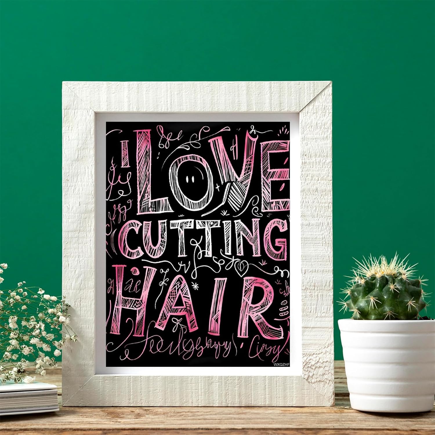 WXQZHF Hairstylist Love Cutting Hair Diamond Painting Kits Round Diamond Rhinestone Pictures Personalized Arts Craft for Adult 12x16 inch