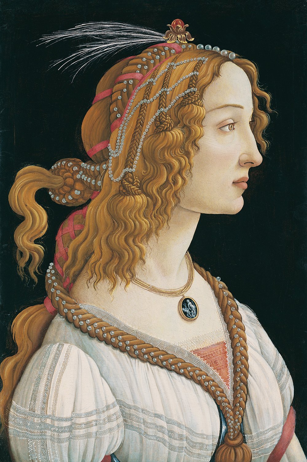 Portrait de Simonetta Vespucci Botticelli en nymphe - Grande affiche mate murale