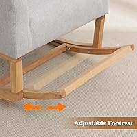 Vista 7 de Mecedora para cuarto de bebé, sillas mecedoras para mamá, cómoda silla mecedora estilo wingback con reposapiés y bolsillo lateral para cuarto