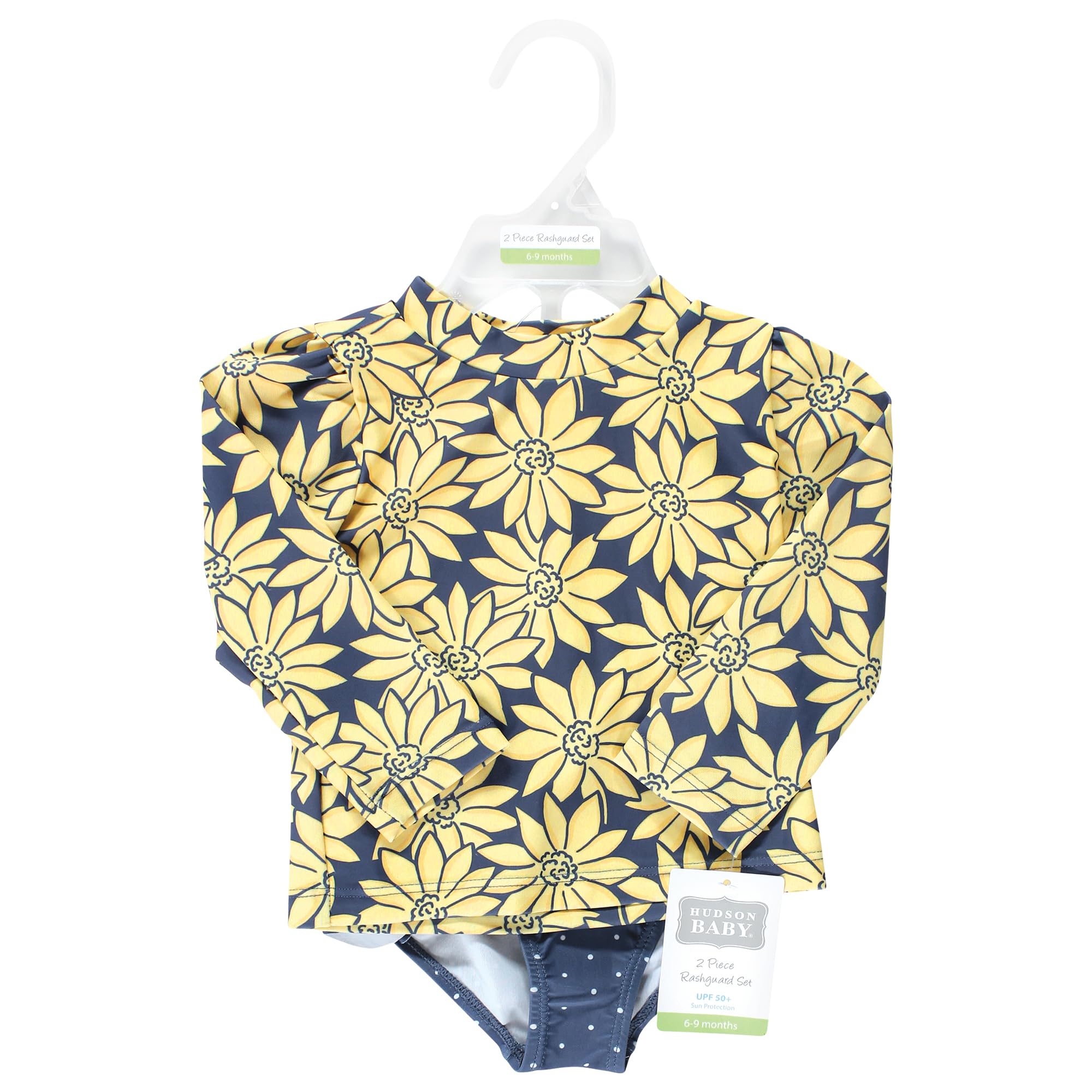 Hudson Baby Unisex Baby Swim Rashguard Set, Yellow Daisy, 3T