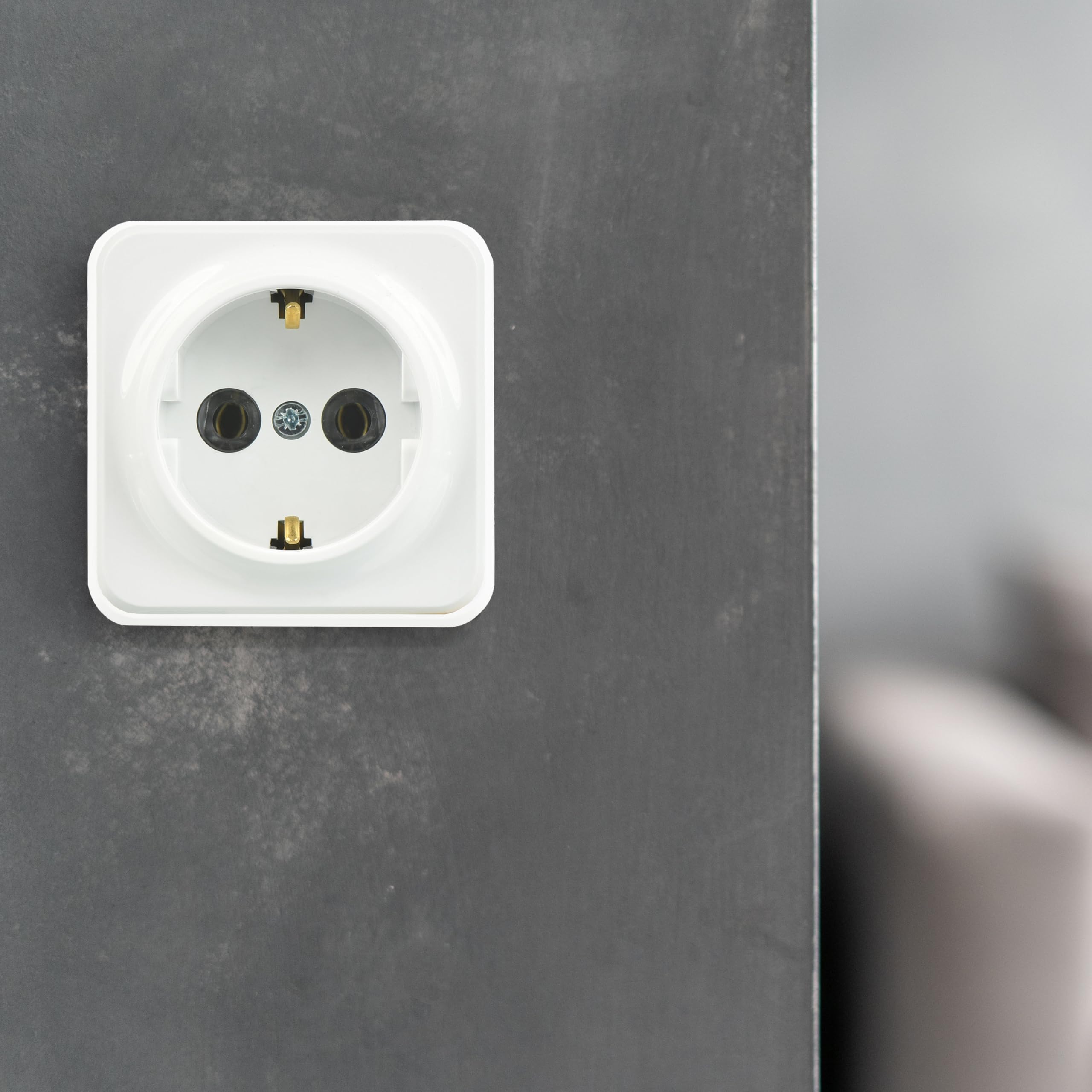 Presa Da Parete IP54 All-in-One Serie G1 - Impermeabile, Con Coperchio A Molla, Per Esterni E Ambienti Umidi, Bianco Puro - 250V 16A - 4