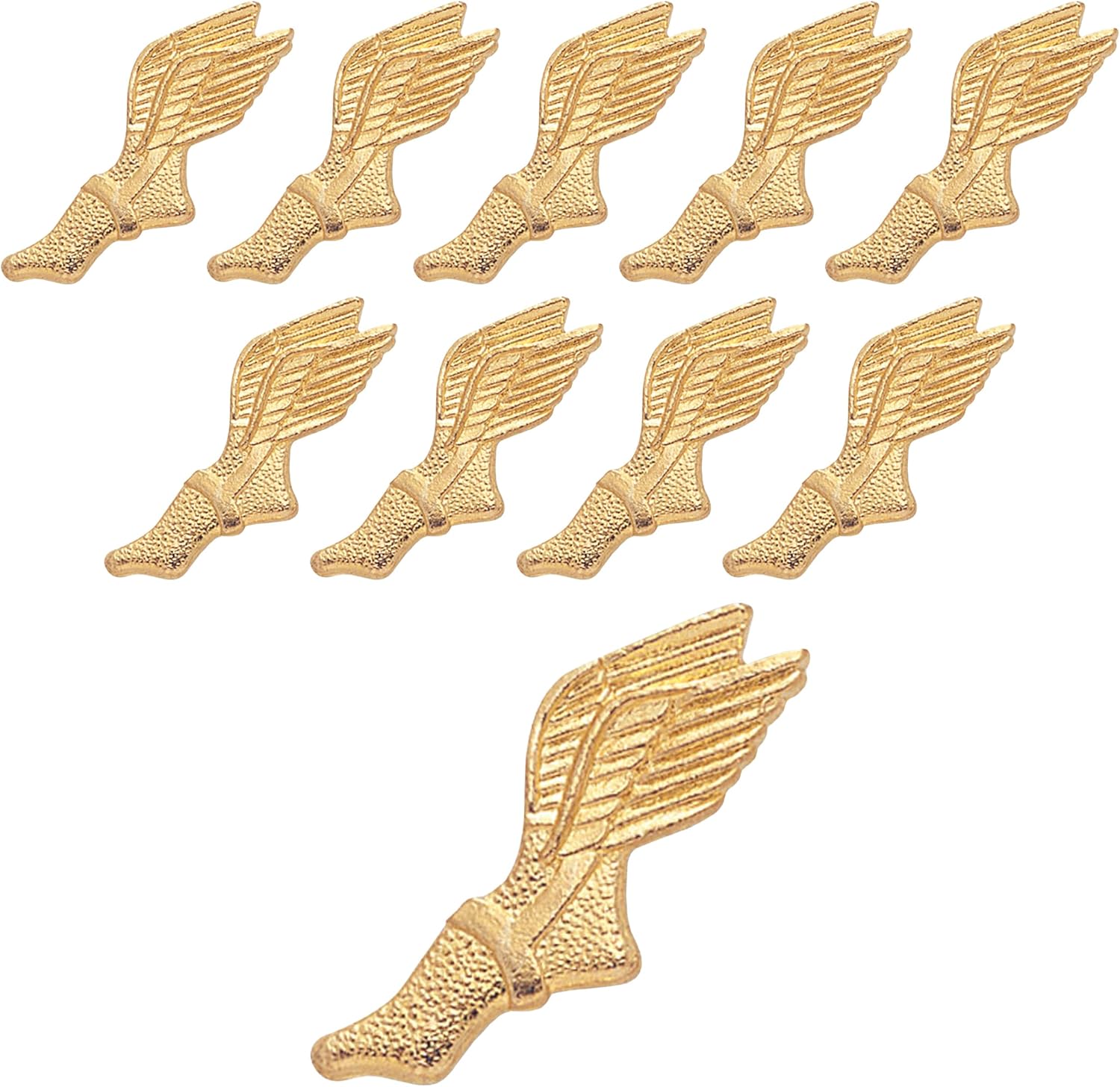 SHOP AWARDS AND GIFTS Gold Chenille Lapel Pins for Student Recognition in Academics and Sports, Winged Foot Track, 7/16 Inch, Pack of 10