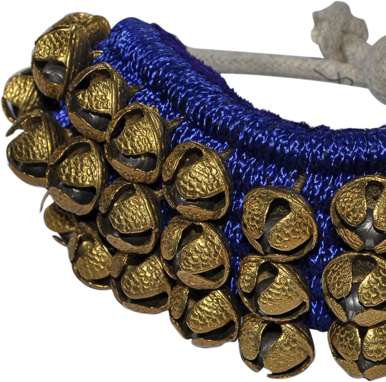 Blue Pads Ghungroo Pair 3 Lines Of Brass Bells Mounted On Ghangru