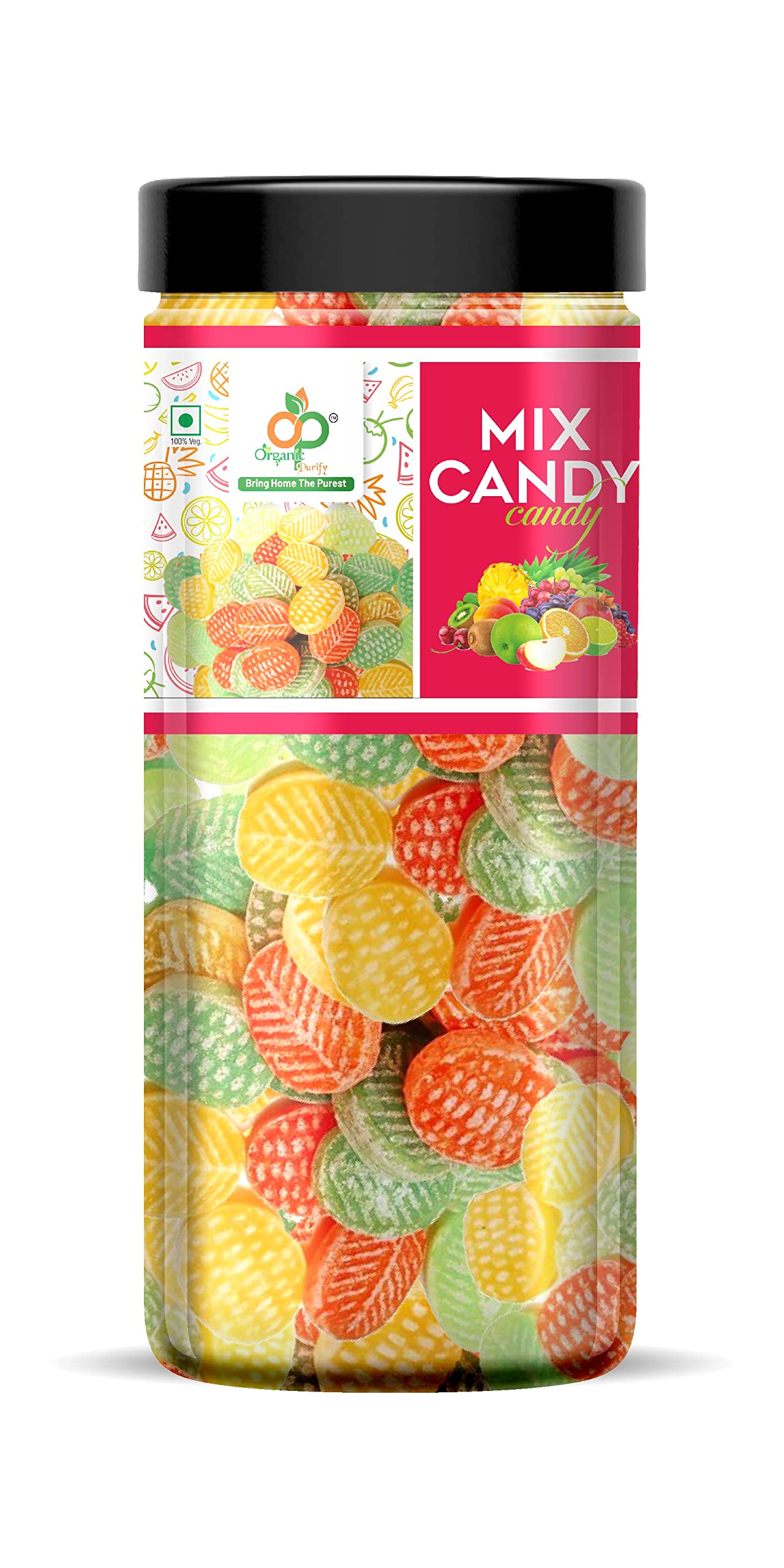 Organic Purify Colorful Mix Fruit Candy (Mouth Freshner), Jar Pack 800gm (B09Z9GHXZ2) Amazon Price History, Amazon Price Tracker