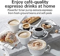 Vista 2 de Hamilton Beach 15 Bar Espresso Machine, Cappuccino, Mocha, & Latte Maker, with Milk Frother, Make 2 Cups Simultaneously, Works with Pods or Ground