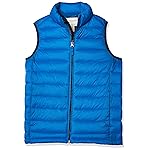 Amazon Essentials Boys' Lightweight Water-Resistant Packable Hooded Puffer Vest, Cobalt Blue, Large