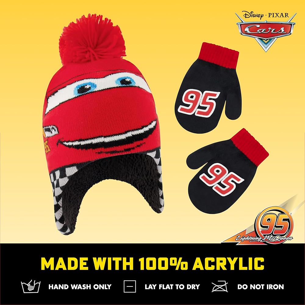 Amazon.com: Disney Boys Winter Hat And Mitten Set, Cars