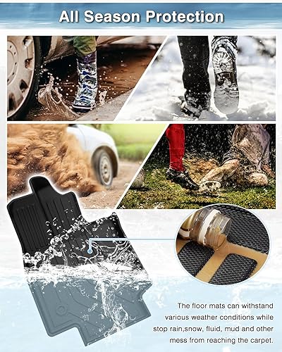 Miniatura 5 de Mixsuper Liner Alfombrillas compatibles con Volkswagen Taos 2022-2023, accesorios para todo tipo de clima, forros duraderos para el primer y segundo