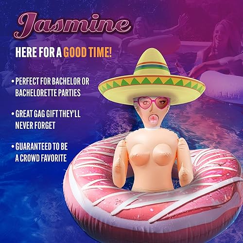 Miniatura 5 de Blush Novelties, X5 Men - Muñeca sexual Sweet Jasmine Blow Up - Inflar a tamaño real - 5 pies 3 pulgadas - 3 puntos de entrada - Natural