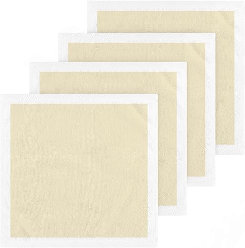 Miniatura 2 de Juego de 2 toallas de algodón absorbente de 12 x 12 pulgadas color beige crema suave juego de 2 toallas cuadradas de cocina para limpiar la cara
