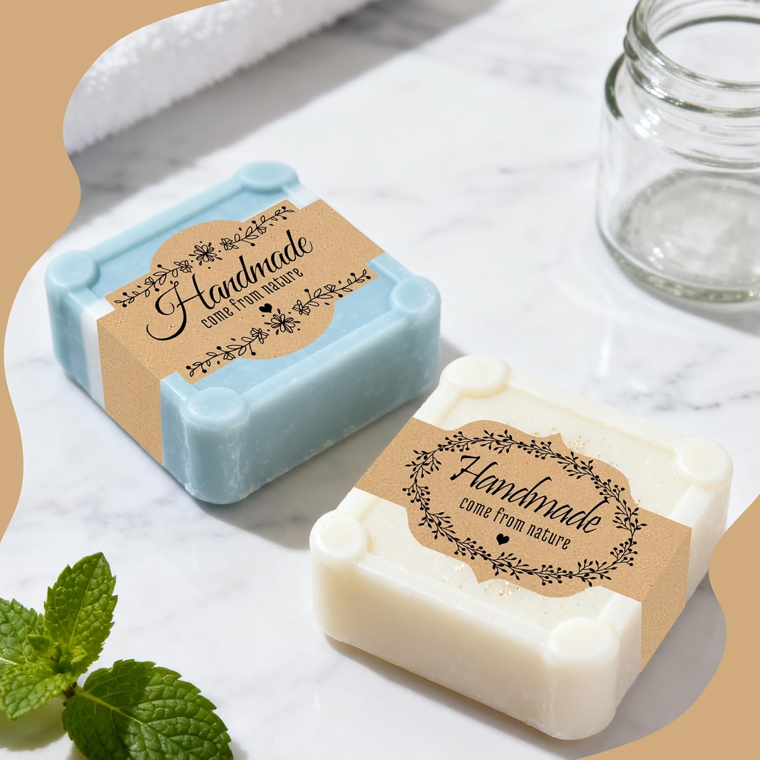 Brown Kraft Soap Labels 120pcs Handmade Soap Wrap Tags Paper Soaps Sleeves Covers Tape for Homemade Soap Packaging Supplies - Image 6