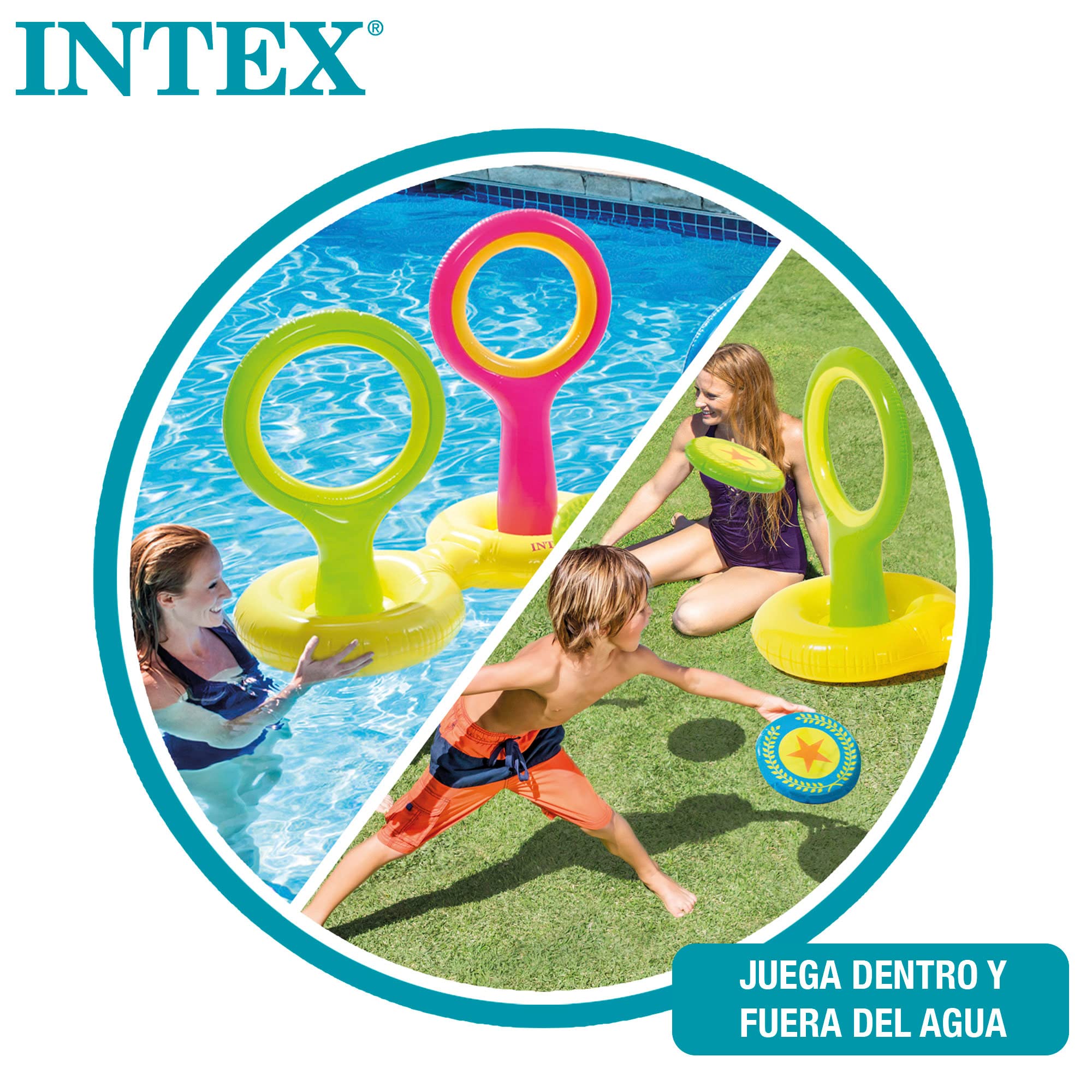 Intex 57510NP Gioco Del Disco Gonfiabile Galleggiante Vinile Multicolore 178x102x104 cm