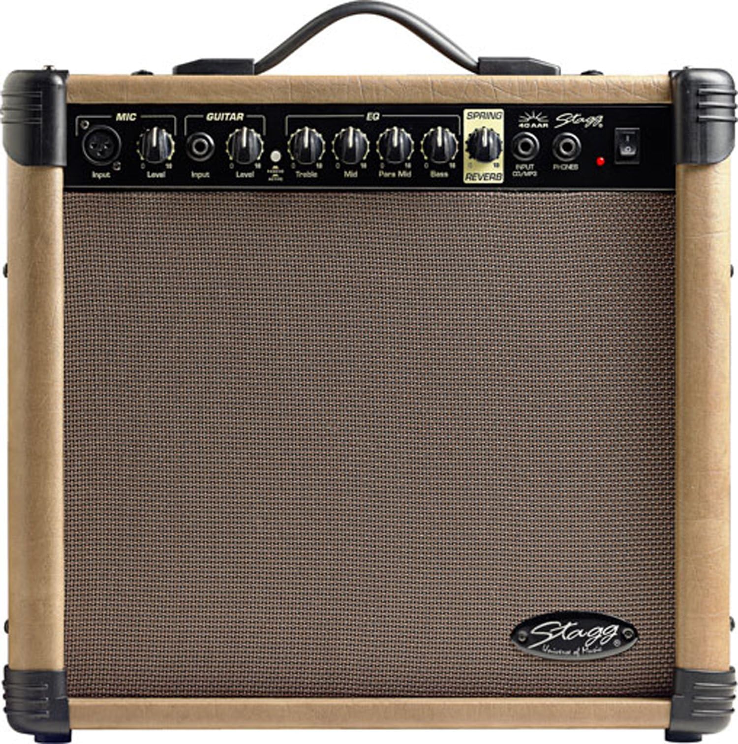 Stagg 40 AA R EU Amplificateur de Guitare Acoustique avec Spring Reverb