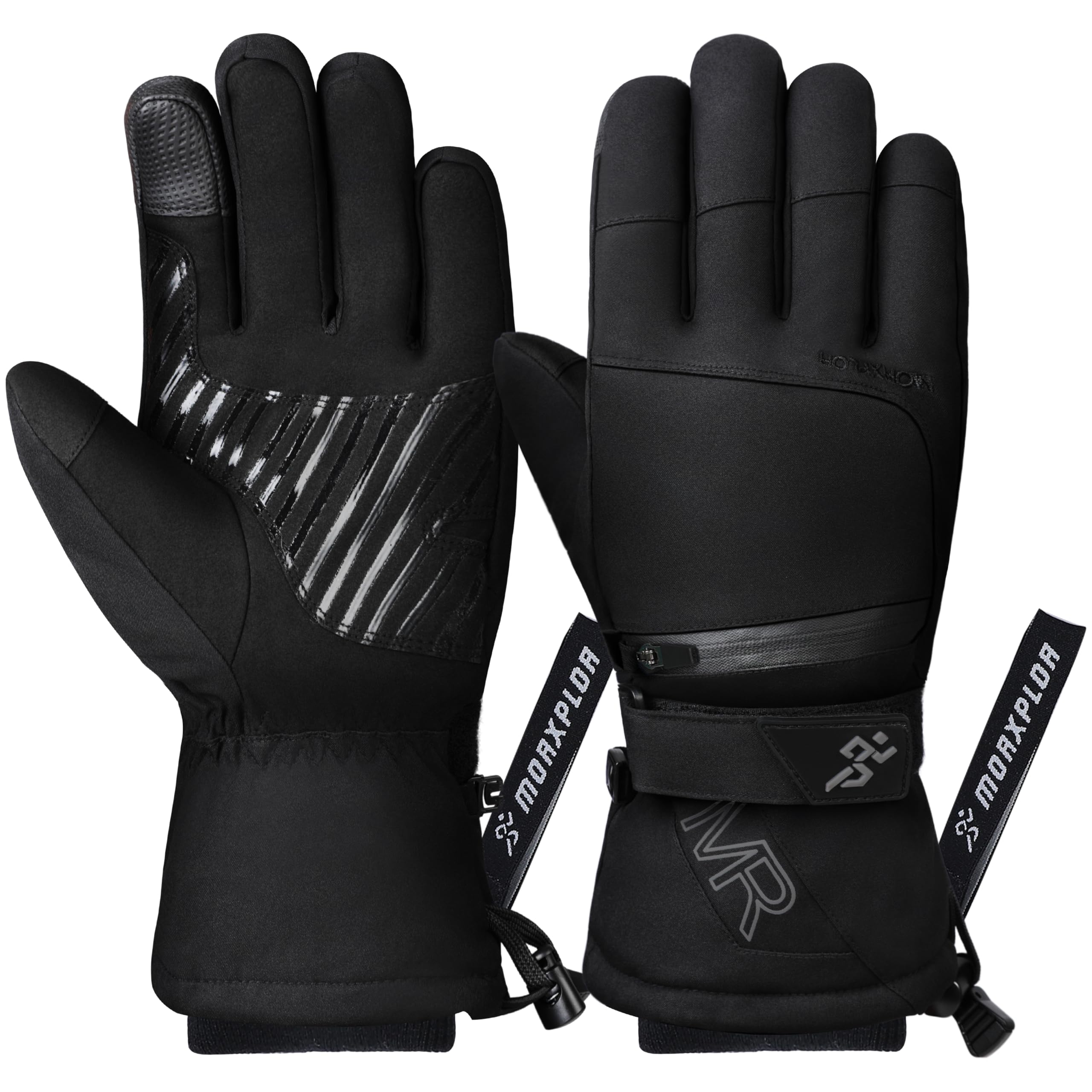 MORXPLOR Guantes de nieve de esquí para hombres y mujeres, 3M Thinsulate aislados cálidos guantes de snowboard de invierno, impermeables a prueba de viento, guantes de moto de nieve para clima frío