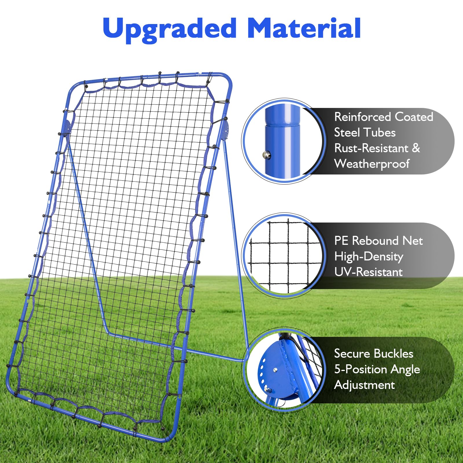 Volleyballnetz für Garten, Höhenverstellbar, 7×4 Ft Rebounder für Fußball, Federball & Tennis