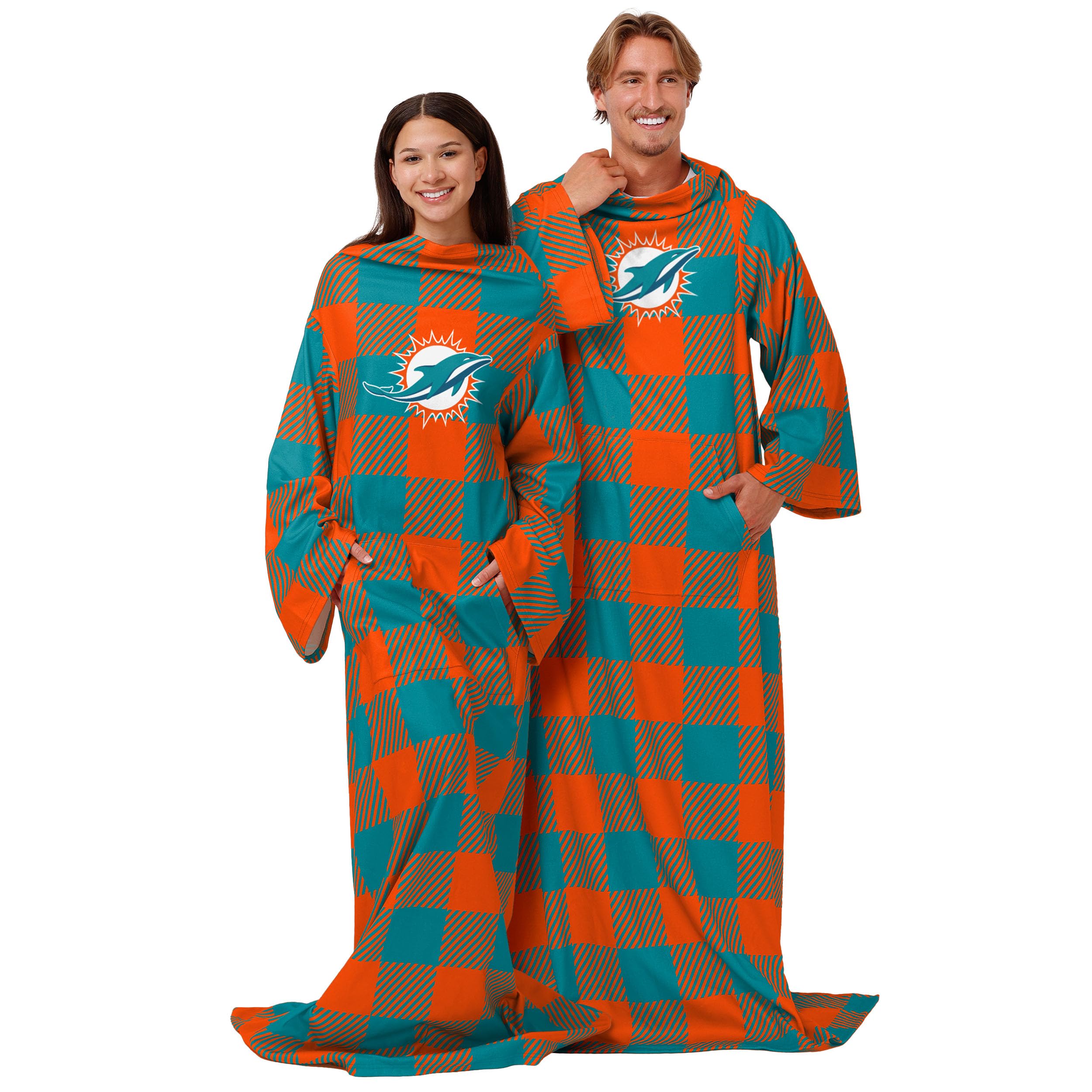 Plaid Miami Dolphins NFL surdimensionné pour des soirées match au chaud à la maison