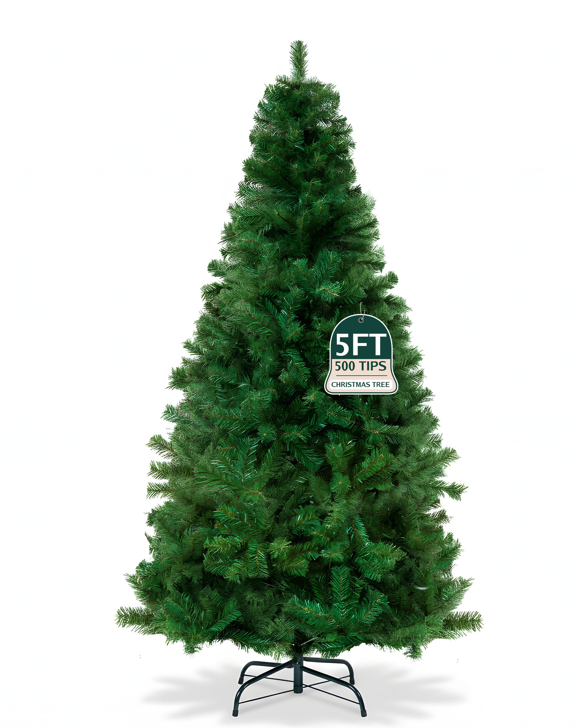 Pelle & Sol 5ft Realistic Artificial Christmas Tree w/ 450 Tips, Stunning Xmas Tree for Indoor & Outdoor Christmas Decorations – Outdoor Display for Holiday Decorations, Living Room, and Festive Setup